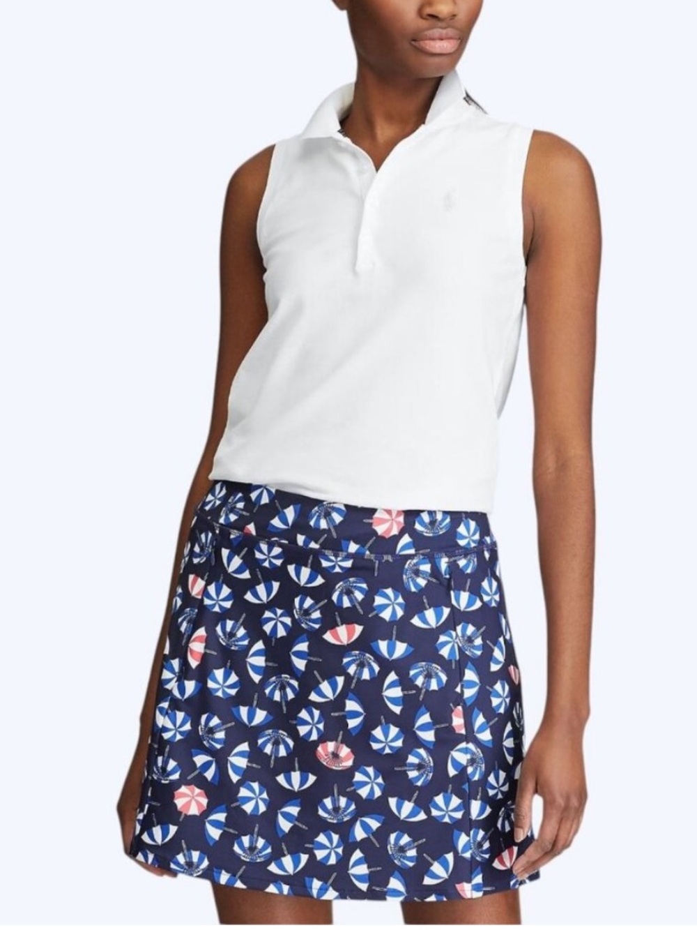 Ralph Lauren RLX Umbrella Print Flounce Golf Skort size Small in Navy
